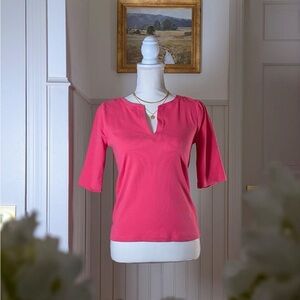 Anthropologie Maeve Pink Ribbed Knit Top Size S NWT